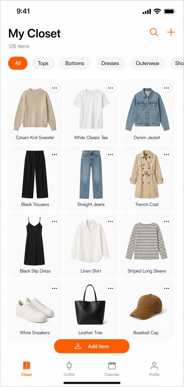 FitsGood digital closet screen